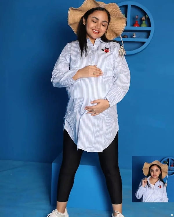 عکس-شومیز زنانه پوپلین بارداری