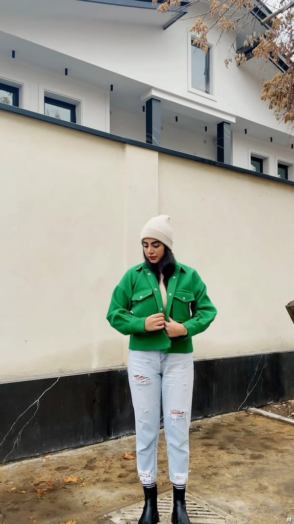 عکس-لباس زمستانه زنانه سبز