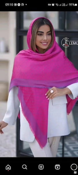 روسری زنانه ژاکارد تک رنگ