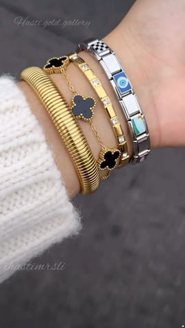 دستبند زنانه آبکاری طلا سفید