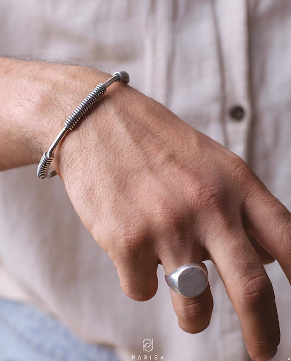 عکس-دستبند مردانه نقره