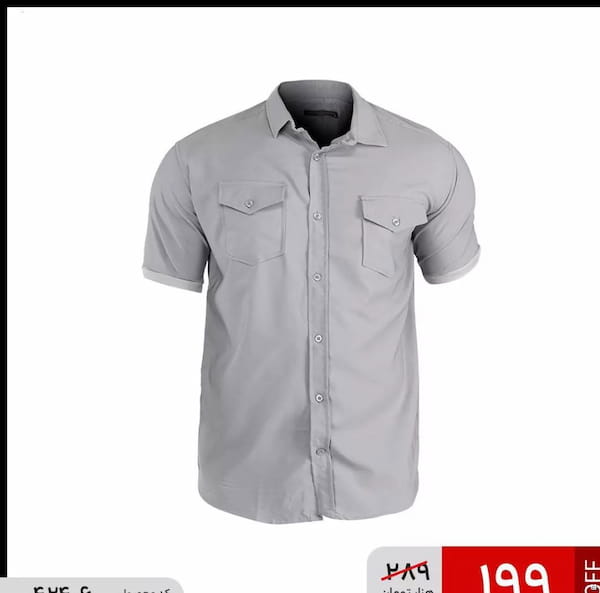 عکس-پیراهن اسپرت مردانه نخ پنبه سفید