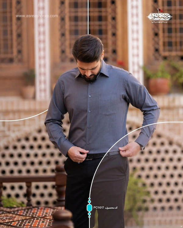 عکس-پیراهن کلاسیک مردانه نوک مدادی