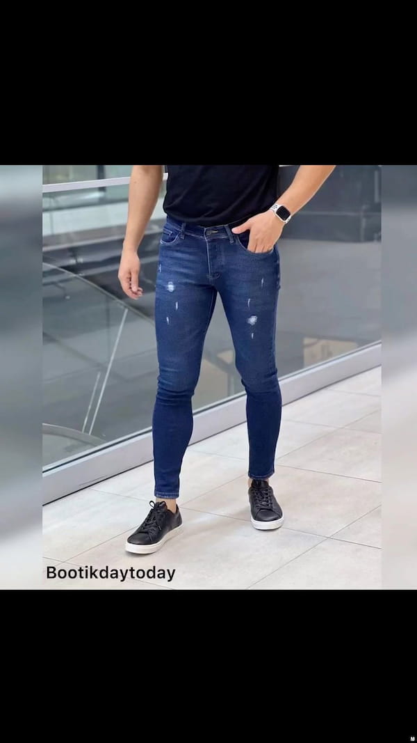 عکس-شلوار جین مردانه تک رنگ