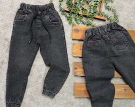 شلوار جین بچگانه دمپاکش زغالی