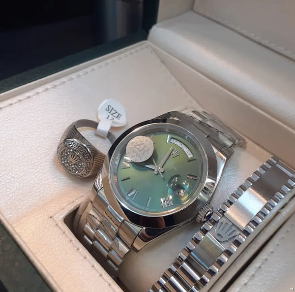 عکس-دستبند مردانه شیشه سبز