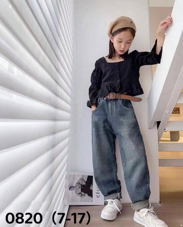 عکس-شلوار جین بچگانه بهاره تک رنگ
