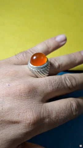 انگشتر مردانه عقیق یمنی پرتقالی