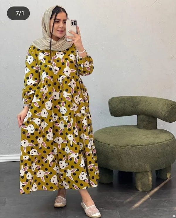 عکس-پیراهن ماکسی زنانه پنبه