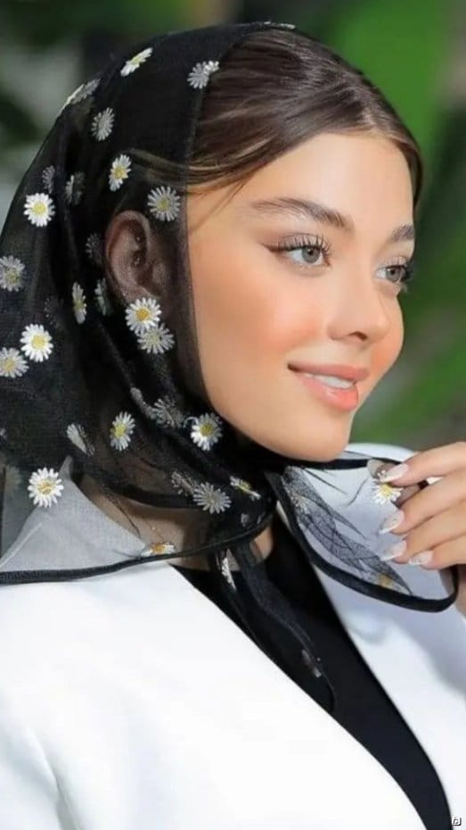 عکس-مینی اسکارف گلدوزی زنانه مشکی