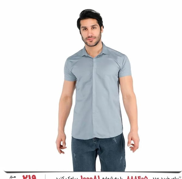 عکس-پیراهن اسپرت مردانه نخ پنبه