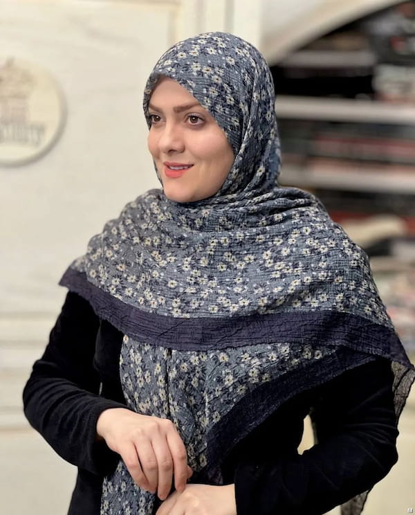 عکس-روسری زنانه نخی سفید