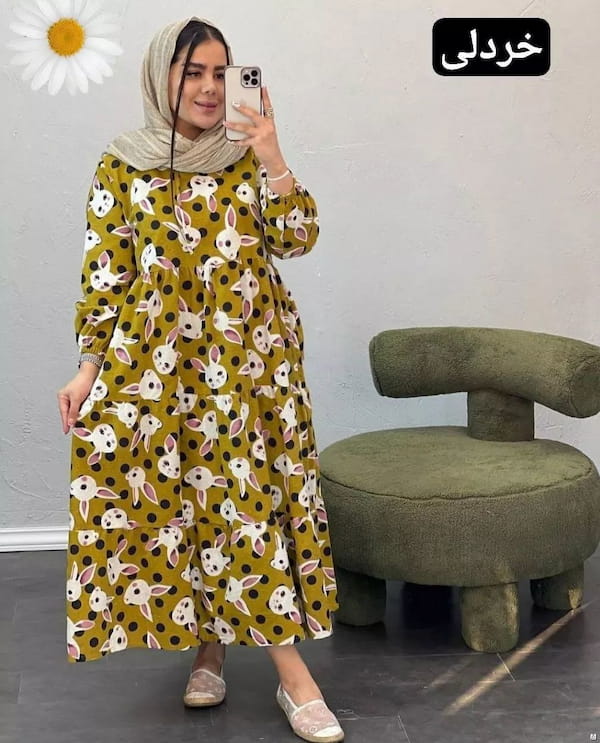 عکس-پیراهن خرسی زنانه نخ