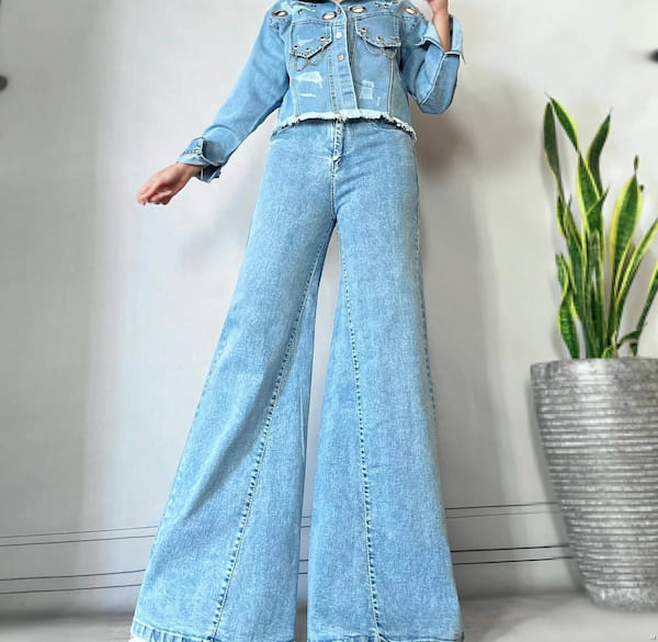 عکس-شلوار جین زنانه دمپا مشکی