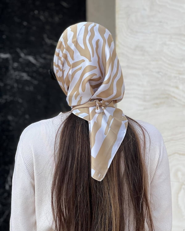 عکس-مینی اسکارف زنانه ابریشم کرمی