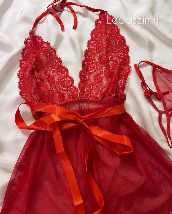 عکس-لباس خواب زنانه قرمز