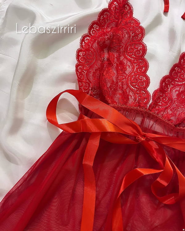 عکس-لباس خواب زنانه قرمز