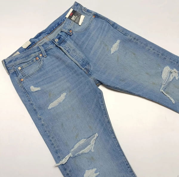 عکس-شلوار جین مردانه دمپا آبی روشن