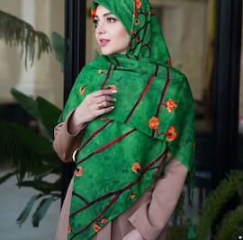 روسری پاییزه زنانه کشمیر تک رنگ