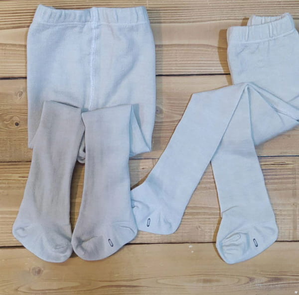 عکس-جوراب شلواری بچگانه جین کرمی