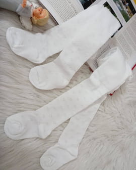 جوراب شلواری پاییزه نوزادی سفید