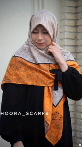 روسری زنانه ابریشم نارنجی
