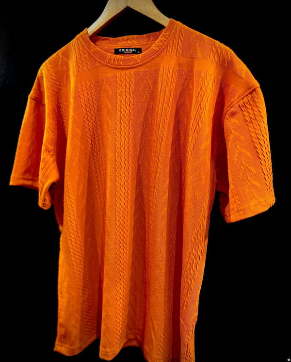 عکس-تیشرت مردانه پنبه نارنجی
