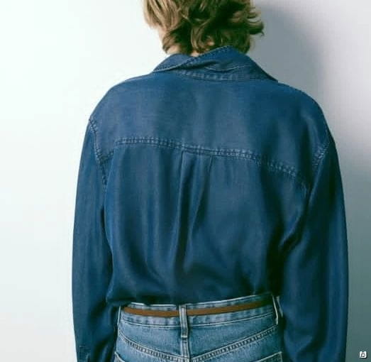 عکس-شومیز زنانه جین تک رنگ