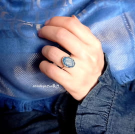 انگشتر زنانه نقره آبی