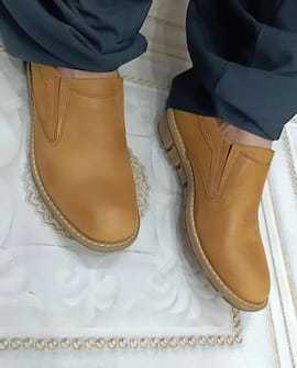 کفش روزمره مردانه چرم عسلی