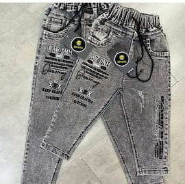 شلوار جین بچگانه گلدوزی زغالی