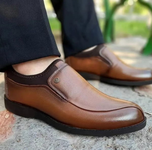 عکس-کفش روزمره جورابی مردانه چرم طبیعی
