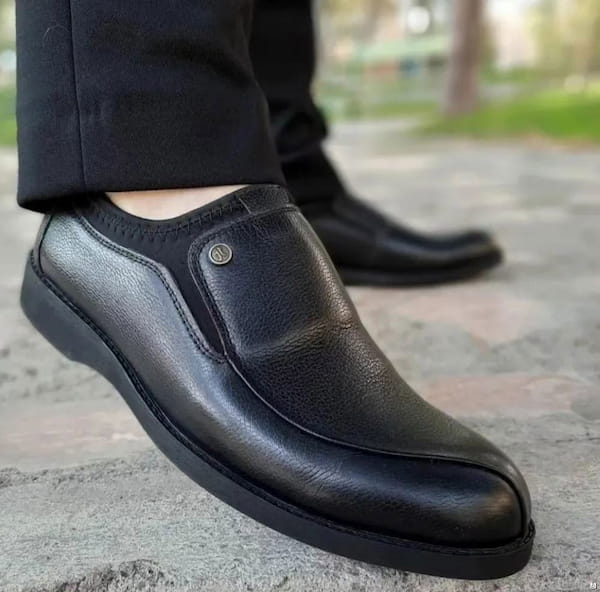عکس-کفش روزمره جورابی مردانه چرم طبیعی
