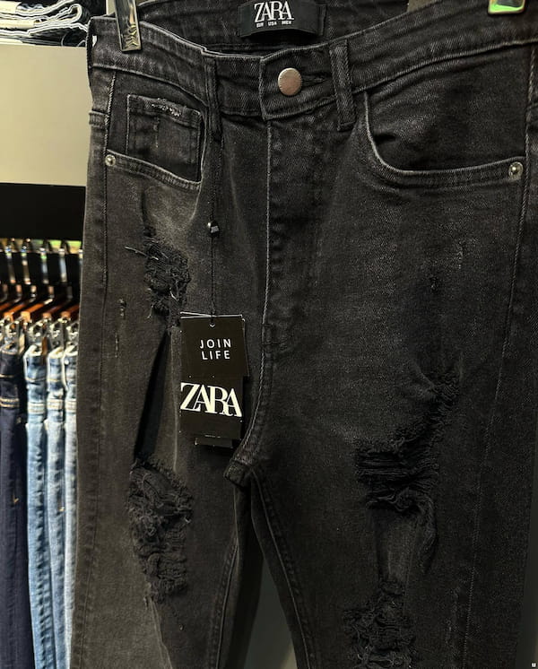 عکس-شلوار جین دمپا زنانه زارا زغالی