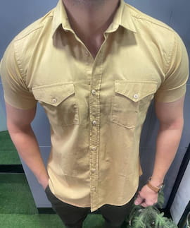 پیراهن آستین کوتاه مردانه کتان