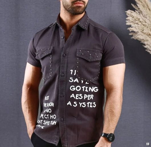 عکس-پیراهن چاپ زول مردانه پنبه