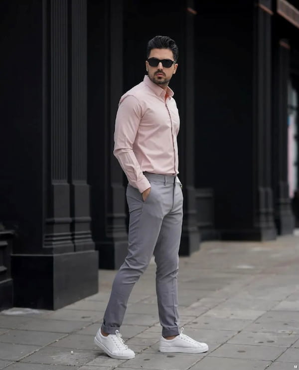 عکس-پیراهن آستین بلند مردانه تک رنگ