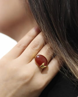 انگشتر زنانه آبکاری طلا قرمز