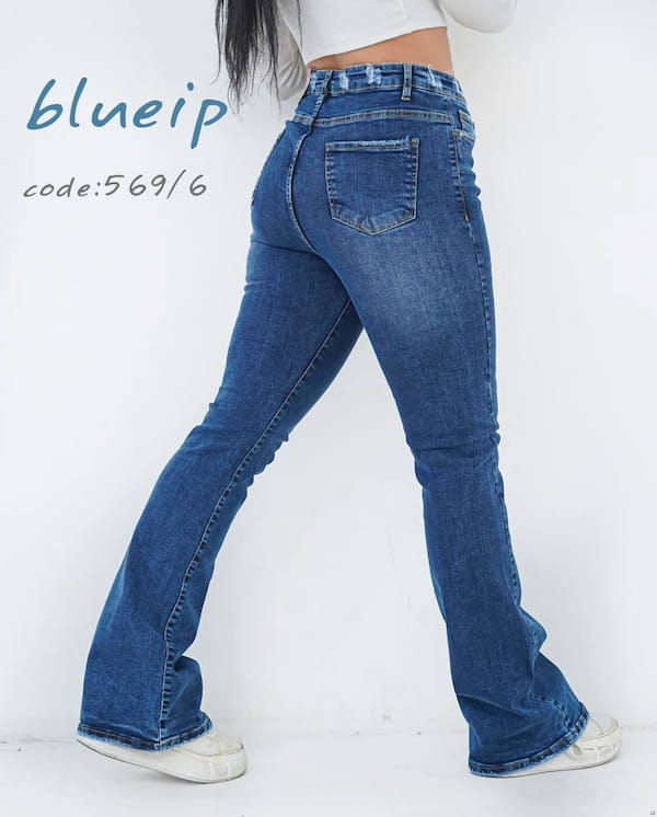 عکس-شلوار جین زنانه فندی آبی