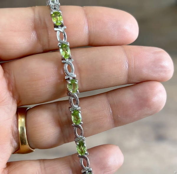 عکس-دستبند زنانه نقره سبز