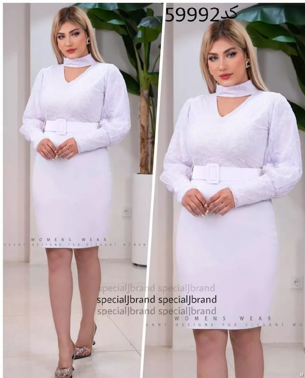 عکس-لباس مجلسی زنانه مخمل سفید