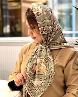 روسری زنانه کشمیر تک رنگ