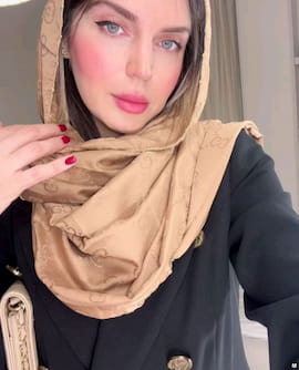 شال زنانه ابریشم کرمی