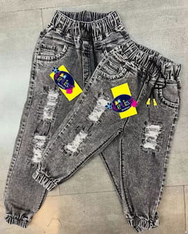 شلوار جین بچگانه دمپاکش تک رنگ