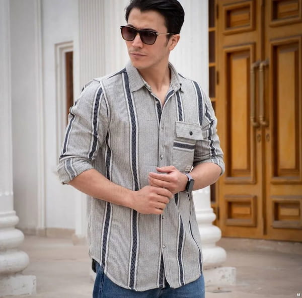 عکس-پیراهن آستین بلند مردانه کنف