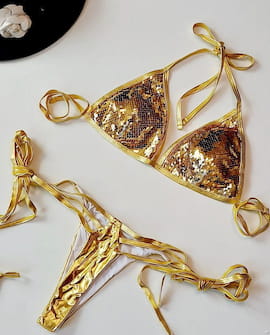لباس شنا زنانه طلایی