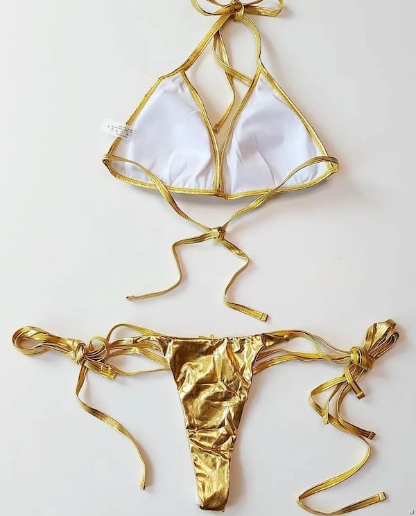 عکس-لباس شنا زنانه طلایی