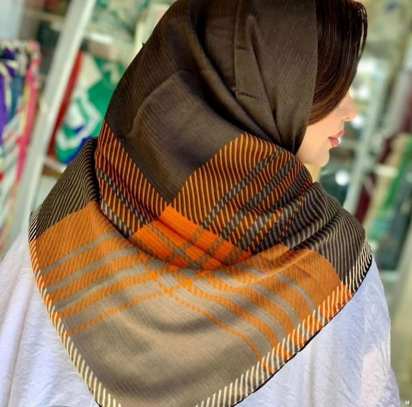 عکس-روسری زنانه پنبه تک رنگ