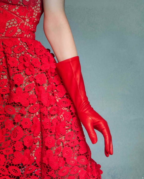 عکس-دستکش زنانه چرم قرمز
