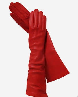 دستکش زنانه چرم قرمز